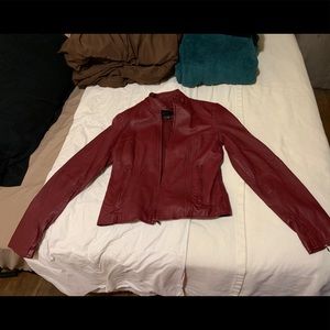 Red leather Guess jacket!!!